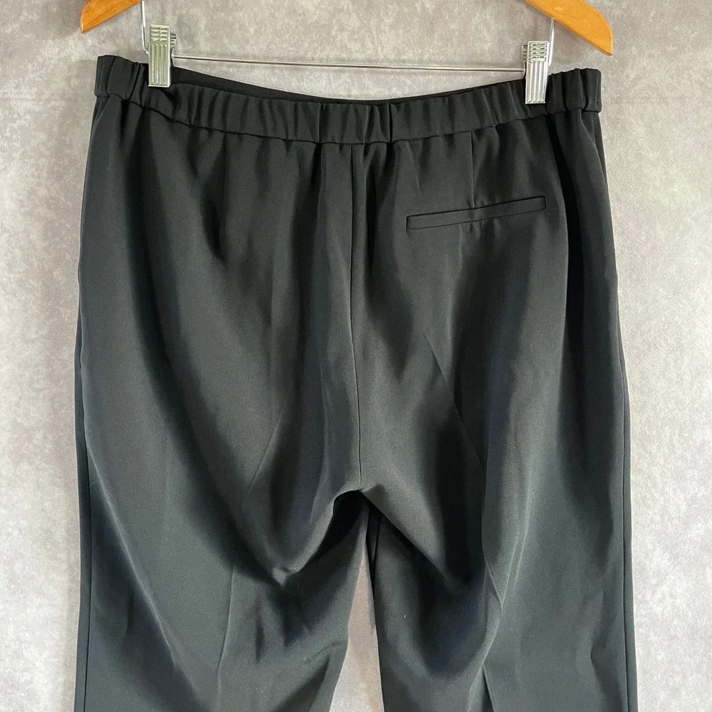 Theory Treeca Pull On Admiral‎ Crepe Pants Womens 12 Black Tapered K0109203